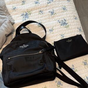 Kate Spade Black Backpack with Pouch